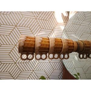 Vintage Drip Glazed Ceramic Stackable Colored Mugs Made In Japan